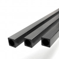 Square Carbon Fibre Tube 4.0x4.0 x 1000 mm with round...